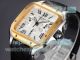 Swiss Copy Cartier Santos De Cartier Silver Face Gold Bezel 7750 Watch (3)_th.jpg
